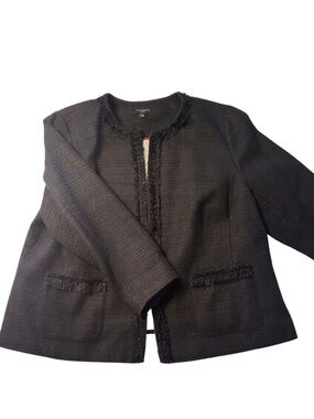 Talbots Ladies Bouclé Jacket Black Lined 18W